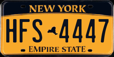 NY license plate HFS4447