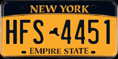 NY license plate HFS4451