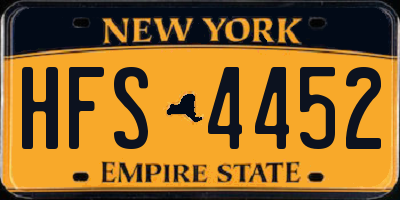 NY license plate HFS4452