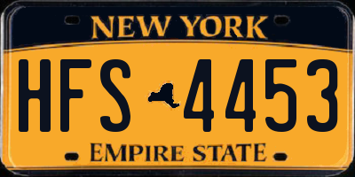 NY license plate HFS4453