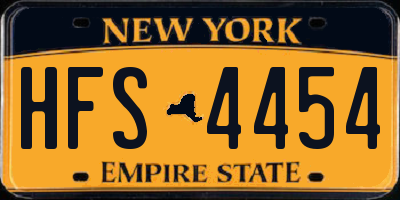 NY license plate HFS4454
