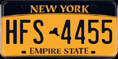 NY license plate HFS4455