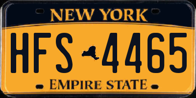 NY license plate HFS4465