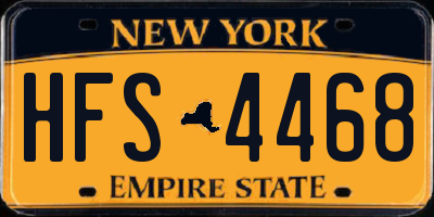 NY license plate HFS4468