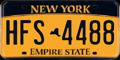 NY license plate HFS4488