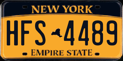 NY license plate HFS4489
