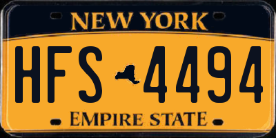 NY license plate HFS4494