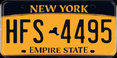 NY license plate HFS4495
