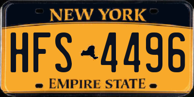 NY license plate HFS4496