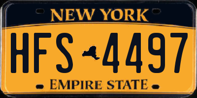 NY license plate HFS4497