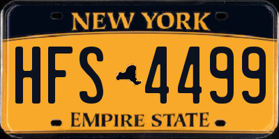 NY license plate HFS4499
