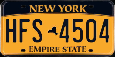 NY license plate HFS4504