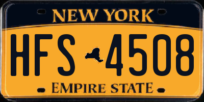 NY license plate HFS4508