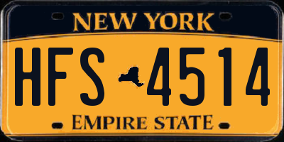 NY license plate HFS4514