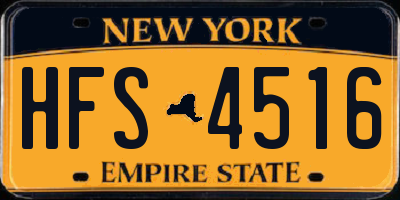 NY license plate HFS4516