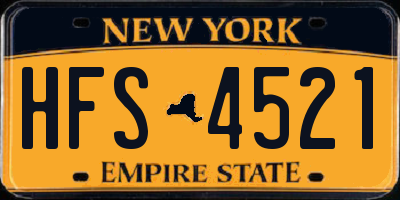 NY license plate HFS4521