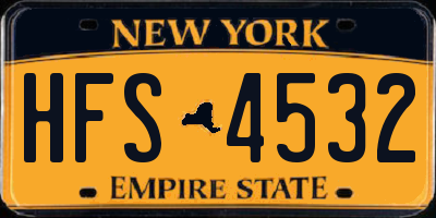 NY license plate HFS4532