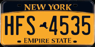 NY license plate HFS4535