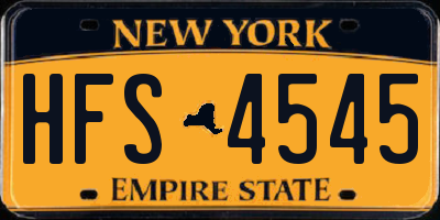 NY license plate HFS4545