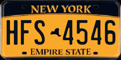NY license plate HFS4546