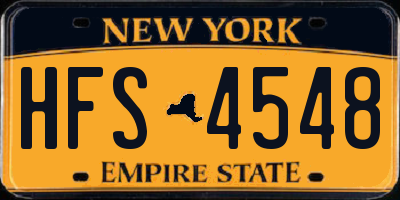 NY license plate HFS4548