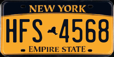 NY license plate HFS4568