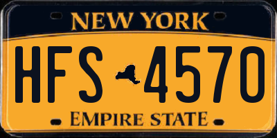 NY license plate HFS4570