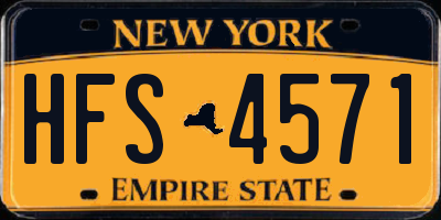 NY license plate HFS4571