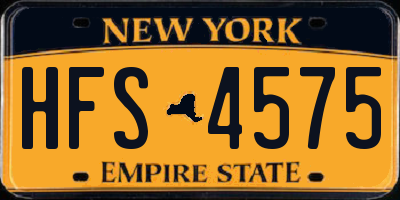 NY license plate HFS4575
