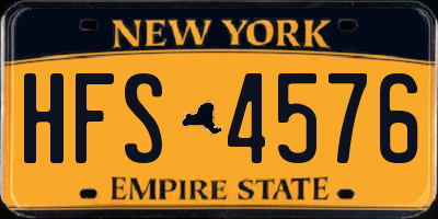 NY license plate HFS4576