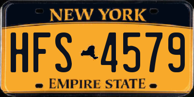 NY license plate HFS4579