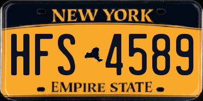 NY license plate HFS4589