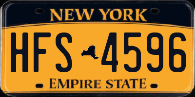 NY license plate HFS4596