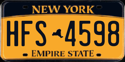 NY license plate HFS4598