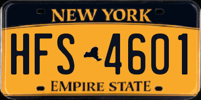 NY license plate HFS4601