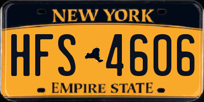 NY license plate HFS4606