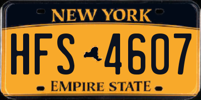 NY license plate HFS4607