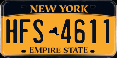 NY license plate HFS4611