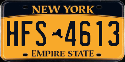 NY license plate HFS4613