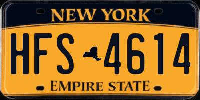 NY license plate HFS4614