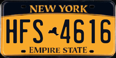 NY license plate HFS4616