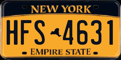 NY license plate HFS4631