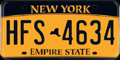 NY license plate HFS4634