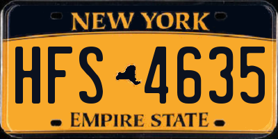 NY license plate HFS4635