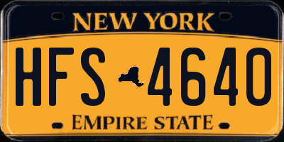 NY license plate HFS4640