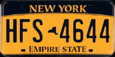 NY license plate HFS4644
