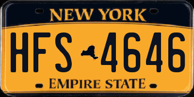 NY license plate HFS4646
