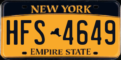 NY license plate HFS4649