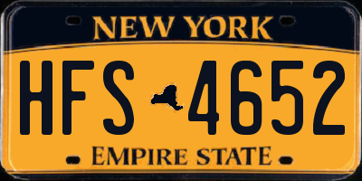 NY license plate HFS4652