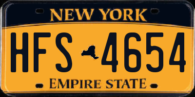 NY license plate HFS4654